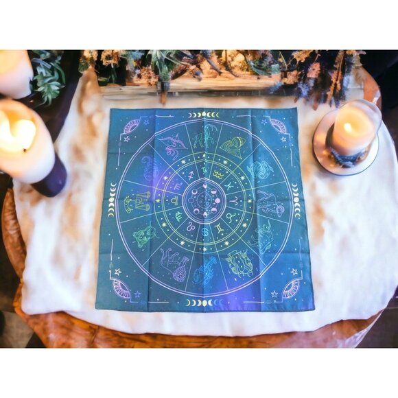 Celestial Moon Phase Constellation Altar Cloth for Tarot Divination - Picture 1 of 12
